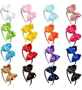 DED 16 Pack Hair Bows Plastic Hair Headband Grosgrain Ribbon Headbands Hair Hoops Hair Accessorie...