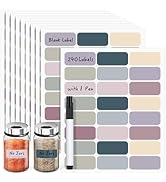 Segarty Labels for Food Containers, 240 Pcs Colorful Blank Label Stickers with 1 Black Pen to Wrt...