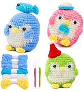 IMZAY 3 Pack Crochet Kit, Crochet Kit for Beginners, Crochet Animal Kit with Video Tutorial, 2 Cr...