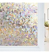 Haton Window Privacy Film, Stained Glass Rainbow Film, 17.5" x 78.7" | Decorative Window Clings, ...