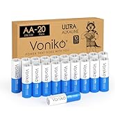 Voniko AA Batteries 20 Pack - Alkaline Double A Battery - Ultra Long-Lasting, Leakproof 1.5v Batt...
