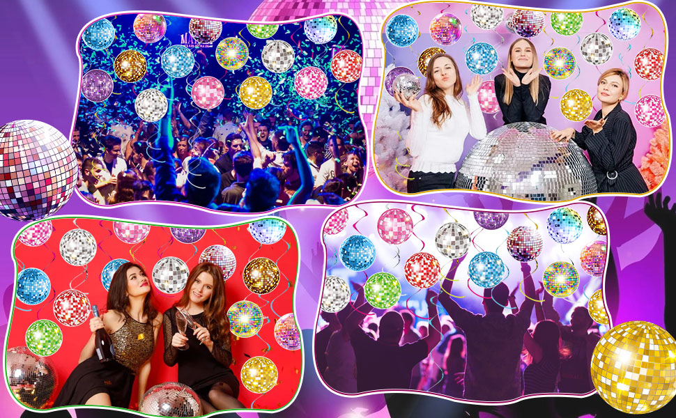 35Pcs Disco Party Hanging Swirl Decor