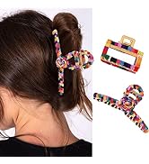 Brinie Boho Hair Claw Clamps Metal Alloy Hair Claw Clips Colorful Hair Clips Bohemian Hair Claw B...