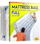 Plastic Mattress Bag for Moving Storage, Waterproof Mattress Cover, Mattress Protector for Moving...