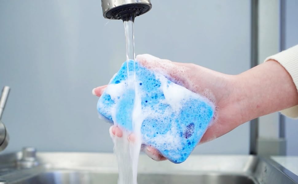 Compressed Cellulose Sponges Non-Scratch Natural Sponge Cleaning Scrub Sponge