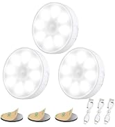 Electight Upgraded Motion Sensor Light, 8 LEDs, 3 Pack Rechargeable, 120 Detection, 3 Modes - Clo...