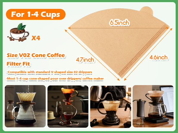 Paper Coffee Filter Cone Shaped