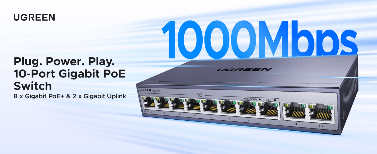 UGREEN Ethernet Switch 10-port PoE Switch