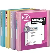 Zzrywuty Durable 3 Ring Binder,1.5 Inch,Economy 4 Pack,Each Holds 300 Pages,D-Ring Presentation V...