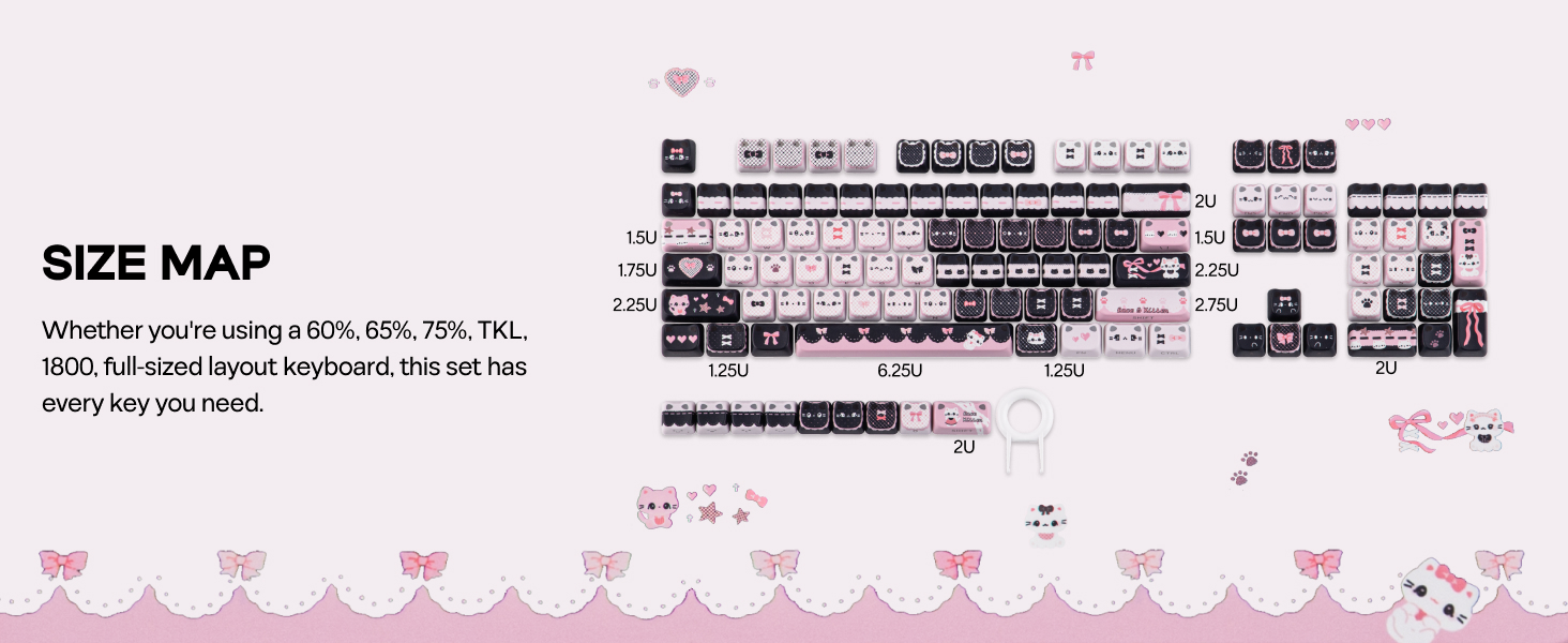 Meow Bow Keycaps