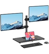 Pholiten Dual Monitor Stand, Height Adjustable Gas Spring Arms for 2 Monitors up to 32? Computer ...