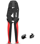 AMPCOM One-step RJ45 Ratcheting Crimper for Cat6A, Cat7 Shielded Connector