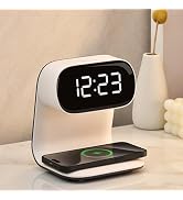 IHAO 3in1 Multi-Functional Wireless Charging Alarm Clock Smart Night Light Qi Charger LED Digital...