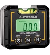 AutoSolo Digital Angle Level Gauge ±0.1° at 0° and 90° - 4-in-1 Magnetic Inclinometer for Camber ...
