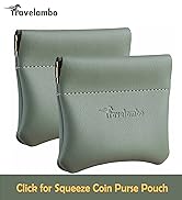 Travelambo Leather Squeeze Coin Purse Pouch Change Holder 2pcs