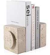 Koville Marble Square Book Ends, Heavy Duty Book Holders, Bookends for Shelves, Office Bookshelf ...