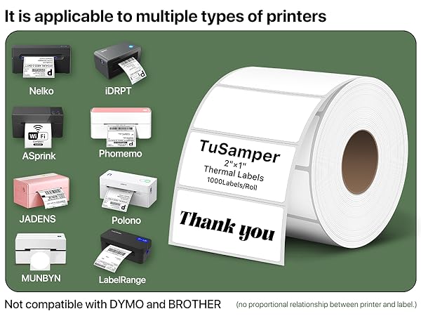 Compatible with Most Thermal Label Printers