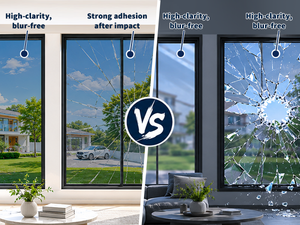 Safety window film shatterproof glass protection security tint blast resistant.