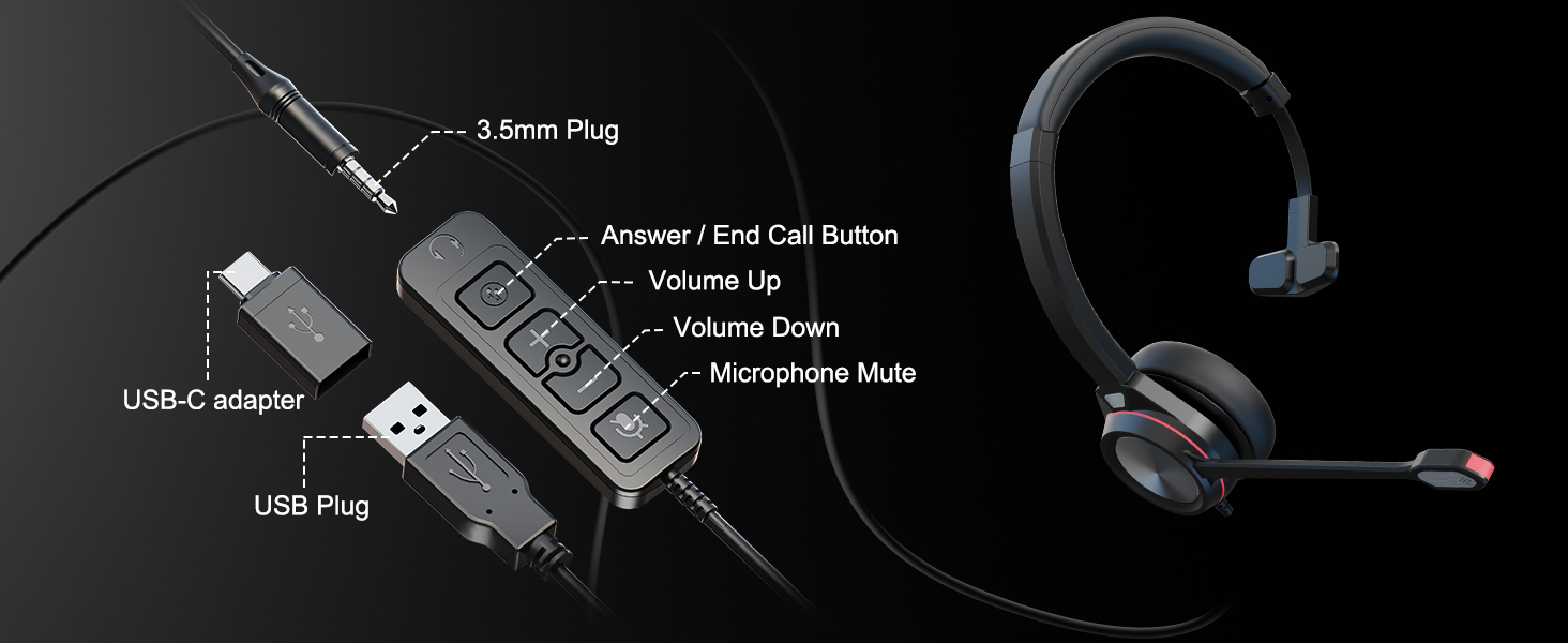 wired headset with microphone