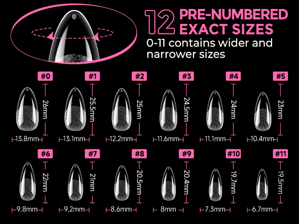 12 sizes to fit all your nails