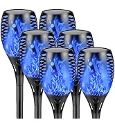 Upgraded Larger Solar Lights Outdoor, 6 Pack Flickering Flame Solar Torch Lights with Super Large...