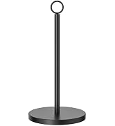 Paper Towel Holder, Black Paper Towel Holder Countertop, Kitchen Roll Stand with Weighted Anti-Sl...