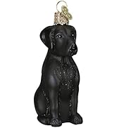 Old World Christmas Black Labrador Dog Collection Glass Blown Ornaments for Christmas Tree 3.75 x...