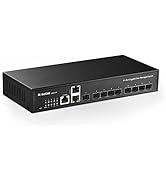 MokerLink 11 Port Gigabit SFP Managed Switch, 9 Gigabit SFP, 2 Gigabit Ethernet, Cli/Web Managed ...