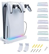 Mcbazel Wall Mount Stand for PS5, RGB Holder Wall Mount Kit for PS5 Console with Controller Holde...