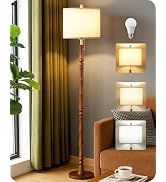 65" Solid Wood Floor Lamps for Living Room with Adjustable Color Temperatures, Farmhouse Floor La...