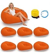 Peakora 6 Pcs Inflatable Bean Bag Chairs with Foot Pump, 330.69lbs Capacity Outdoor Blow up Campi...