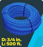 SharkBite 3/4 Inch x 500 Feet Blue PEX-B, Made in the USA, Flexible Water Pipe Tubing for Plumbin...