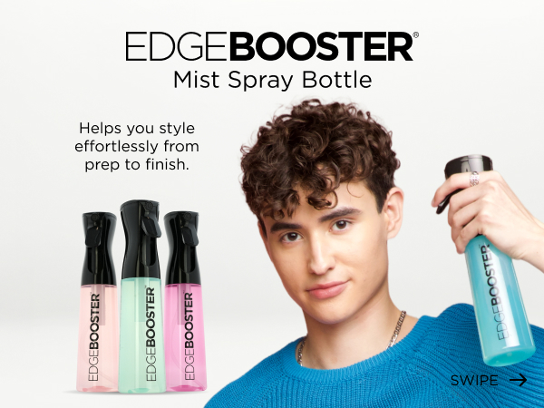 EDGE BOOSTER Spray Mist Bottle for hair styling prep with fine continuous mist and easy handle
