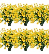 TURNMEON 12 Bundles Artificial Flowers for Outdoors Spring Decor, Realistic UV Resistant Fake Pla...
