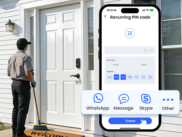 smart door lock with handle