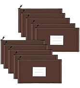 10-Pack Bank Deposit Money Bags with Zipper, PU Leather Cash Pouches with Label, 11.2 x 6.1 Inche...