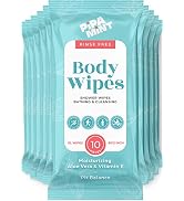 Body Wipes (10 Packs) 100 XL Shower Wipes Body Wipes for Adults Bathing, Bedridden Wipes - Bath W...