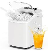 DUMOS Ice Maker Countertop, Ice Machine with Portable Handle, Basket and Scoop, 26lbs Daily, 9 Bu...