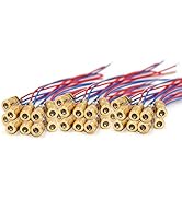 WOWOONE Laser Diode, 30pcs Mini Red Laser Diode Laser, 5V 650nm 5mW, Red Dot Laser Head, with Lea...