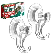 KORCCI Suction Cup Hooks for Shower-Max Load 10 LB, No Trace, Reusable & Removable, Small Clear S...
