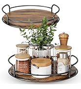 LAMU 2 Pack 9'' 10'' Lazy Susan Turntable Organizer for Table Top Cabinet, Wooden Lazy Susan for ...