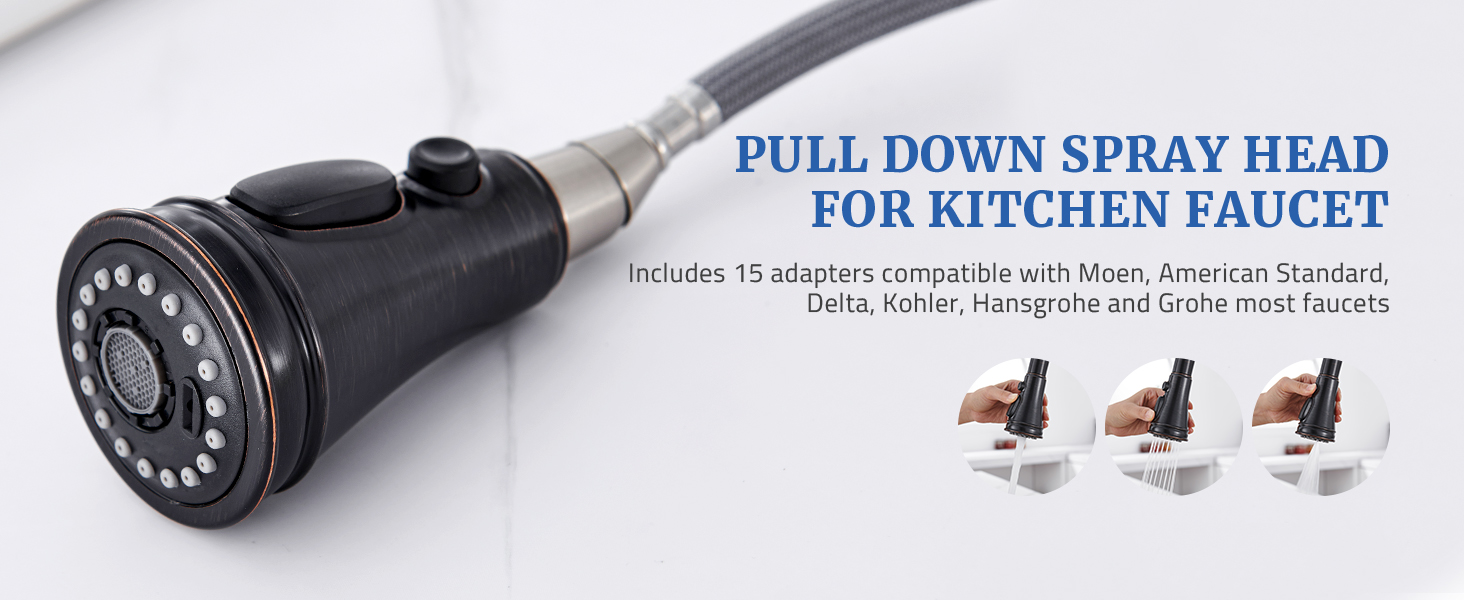 Pull Down Kitchen Faucet Head Replacement