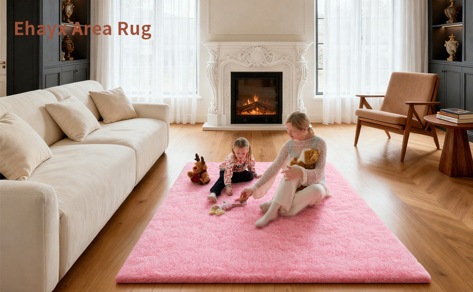 Ehayx Pink 4x6 Area Rugs for Living Room Bedroom
