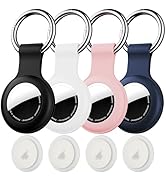 Citymore for AirTag Keychain Holder case, with Soft Silicone for air Tags-4 Pack Apple, IPX8 Wate...