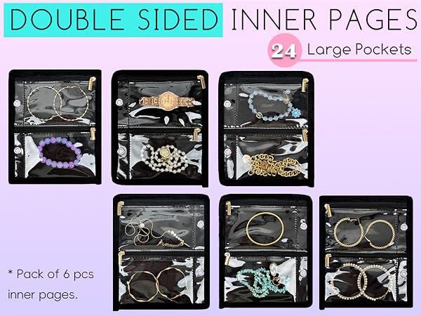 Inner pages for travel jewelry case