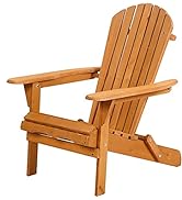 Folding Adirondack Chair Patio Chairs Lawn Chair Outdoor Wood Chairs Save Space and Movable and W...