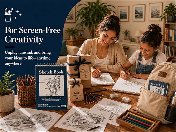 A drawing pad for kids, family doodles and shared ideas that make screen-free creativity easy.