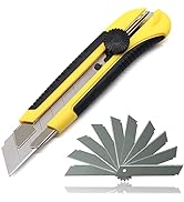 25MM Heavy Duty Utility Knife, Box Cutter with 20pcs SK-5 Retract Blades, Snap-Off Cutters with R...