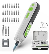 Huepar Tools Electric Screwdriver, 4V Cordless Screwdriver Set, 4 Torque Settings, Max 6 N.m, USB...