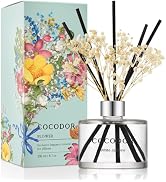 COCODOR Flower Reed Diffuser Set / 6.7oz / White Jasmine/Scent Diffuser with Sticks Home Fragranc...